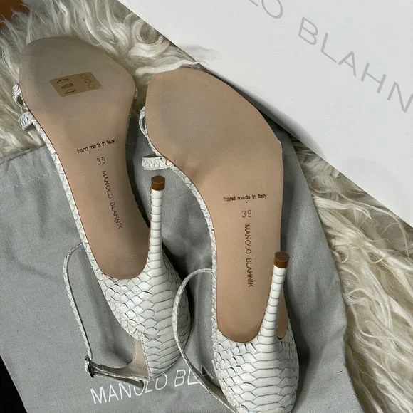 Manolo Blahnik Paloma 105 blue degrade snake sandals - Picture 8 of 9